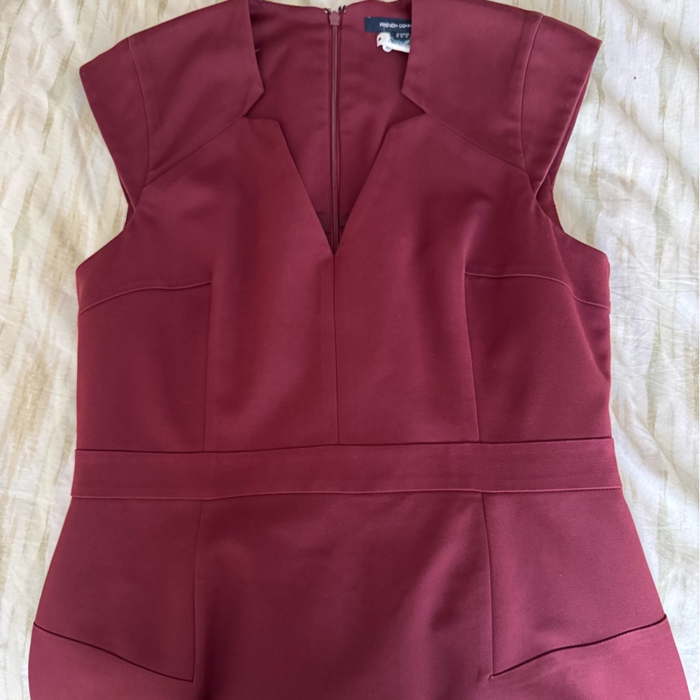 French Connection Burgundy Midi Dress